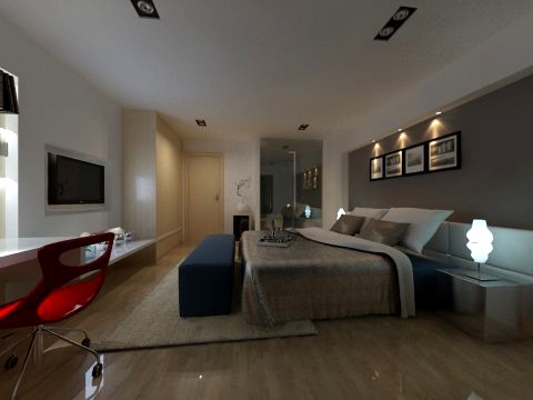 Hotel Room or Bedroom 008 3D Model