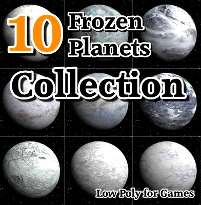 10 Frozen Planets Collection 3D Model