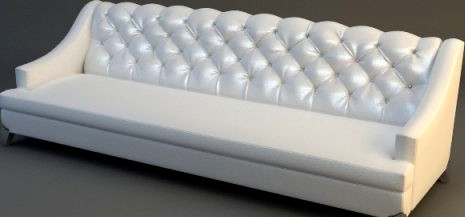 White Sofa Tufted Back 3D Model