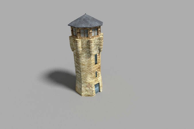 low poly prison tower