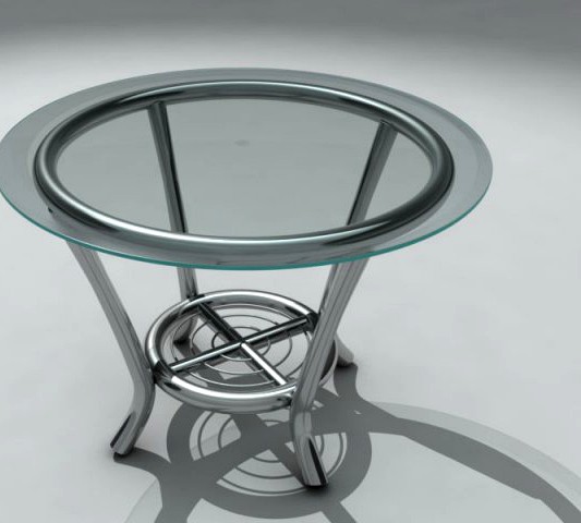 Round Glass Table 3D Model