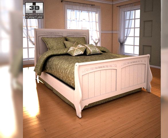 Ashley Cottage Retreat Full Sleigh Bed 3D Model