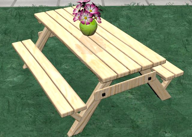 Picnic Table 3D Model