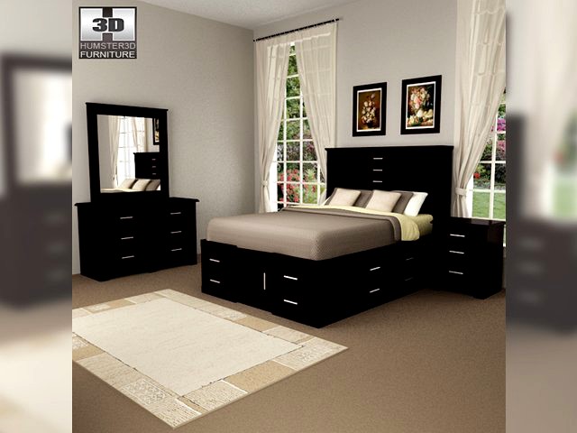 Bedroom Furniture 24 Set 3D Model