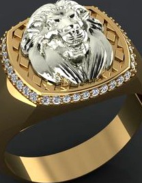 Rings gold Lion 3D model | 3D