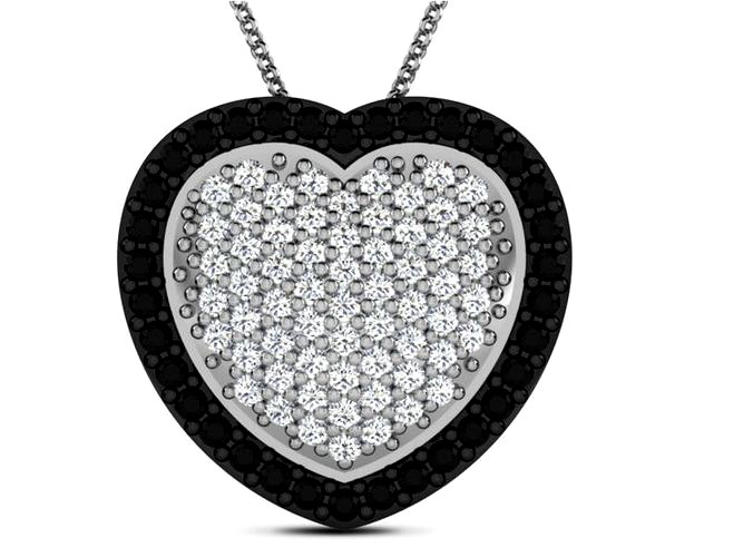 Heart Shaped Pendant With Gemstone | 3D