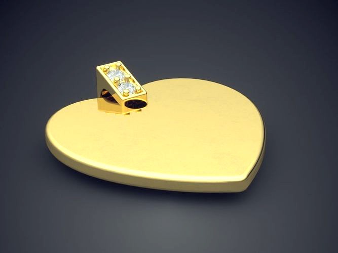 Heart Shape Pendant CAD-5577 | 3D