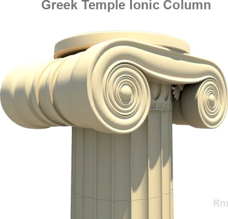 Greek ionic temple column 3D Model