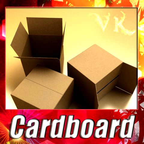 Photoreal Cardboard Carton High Res 3D Model