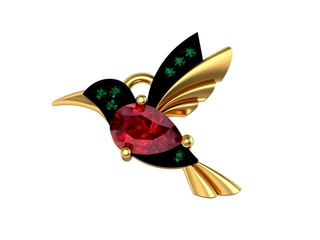 Pendant Bird hummingbird | 3D