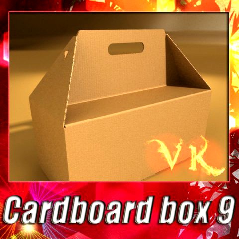 Photorealistic Cardboard Carrier Box High Res 3D Model
