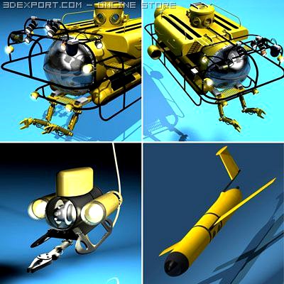 Submarine collection 3D Model