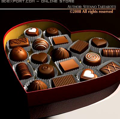 Chocolate valentine box 3D Model