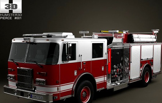 Pierce Fire Truck Pumper 2011 3D Model