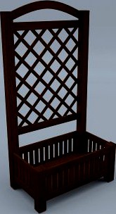 Wooden Place for Flowers Garden 3D Model