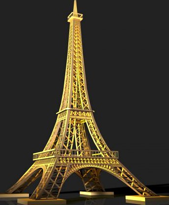 France Paris Eiffel Tower 3D Model