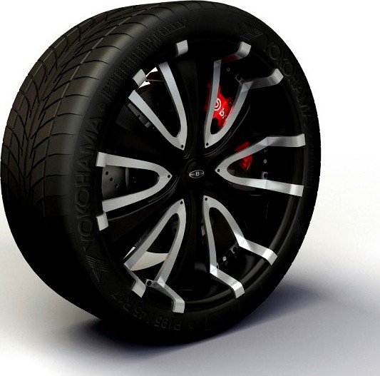 Wheel Baccarat  Passion rims and tire 3D Model