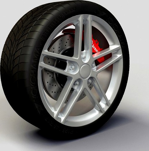 Wheel Detroit  2006 z06 rims and tire 3D Model