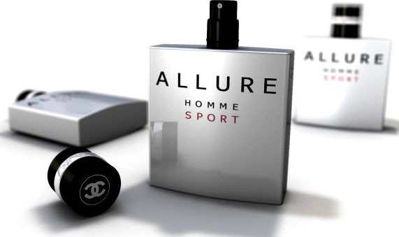 Bottle of Perfume Allure Chanel 3D Model