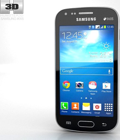 Samsung Galaxy S Duos 2 S7582 Black 3D Model