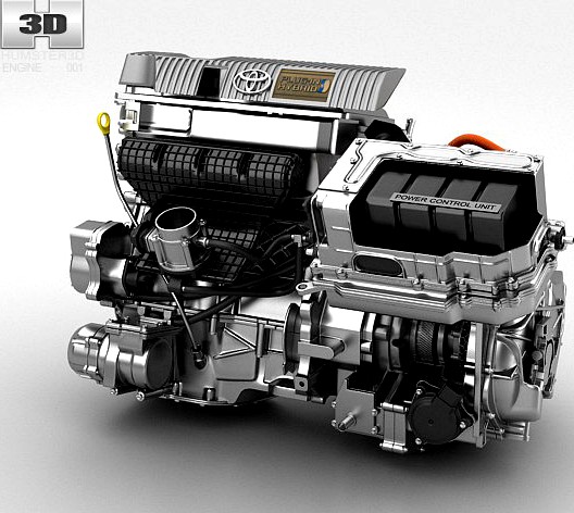 Toyota Hybrid Engine 3D Model