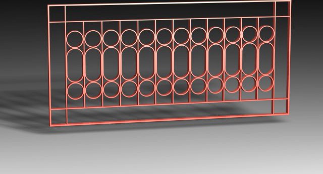 Window Grill Iron Design 09 Pack 3D Model