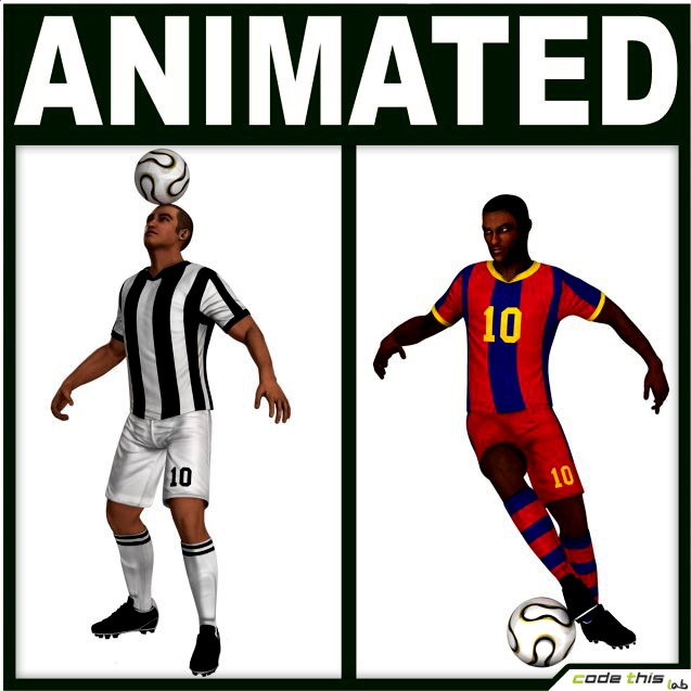 Soccer Players Package CG 3D Model