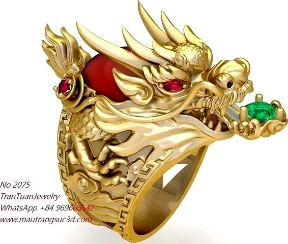 2075 Gold Dragon Ring New Design November 2019 | 3D