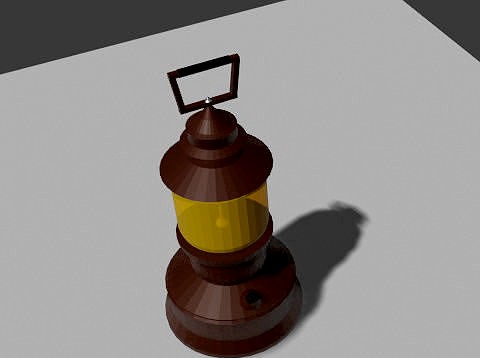 Old kerosene lantern low-poly 3D Model in Lamp 3DExport