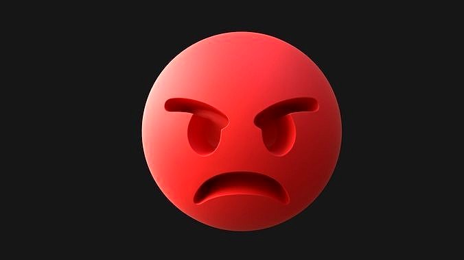 Angry-Face Emoji 3d model Angry-Face Emoji 3d model