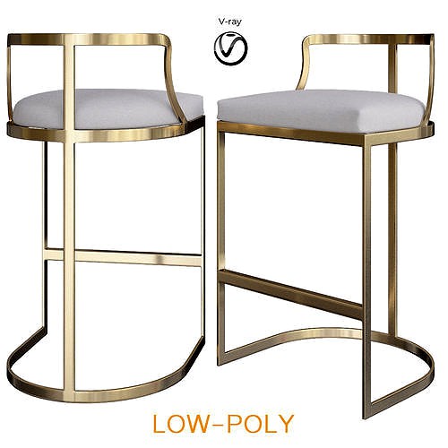 Gold Counter Stools Mitchell Gage Stool 3d model