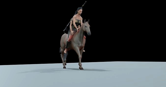 Advanced Horse Rigged and Female Warrior Rigged in one Package