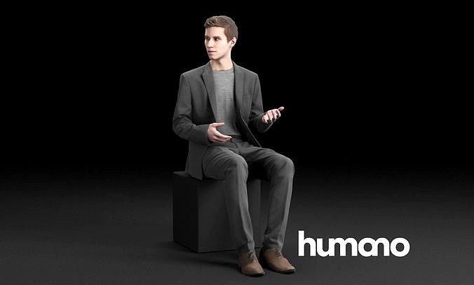 Humano Elegant business man in suit sitting and talking 0114