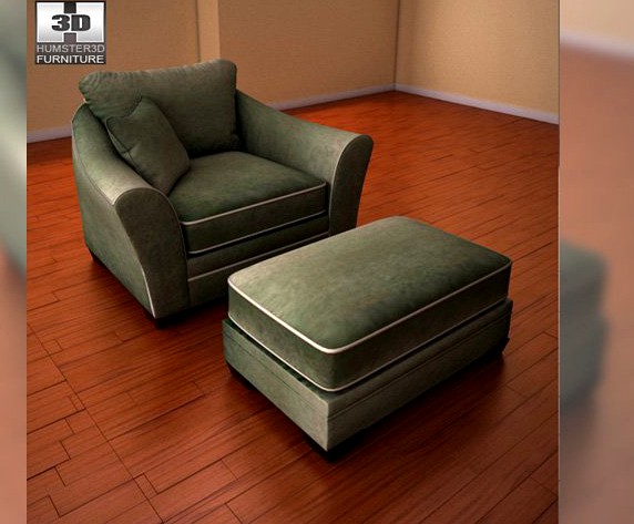 Ashley Durapella Basketweave  Olive Oversized Cha 3D Model