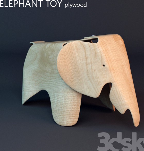 Elephant wood toy