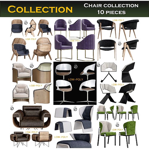 Chair collection 3d model