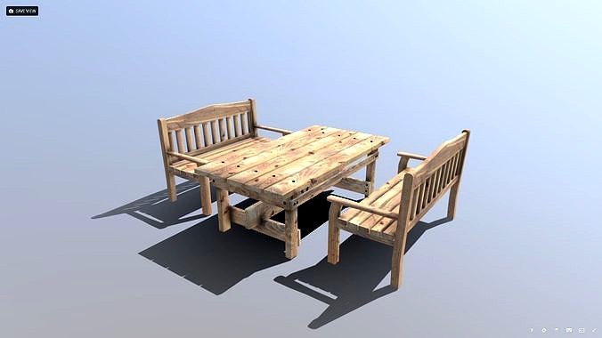 Pine Garden bench and table set