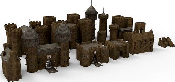 medieval castle constructor prop set