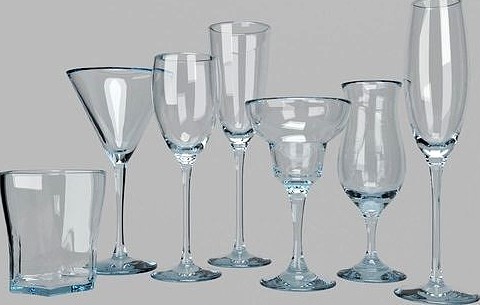 set of glasses