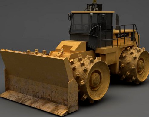 Compactor Heavy Equipment 3D Model 3D Model