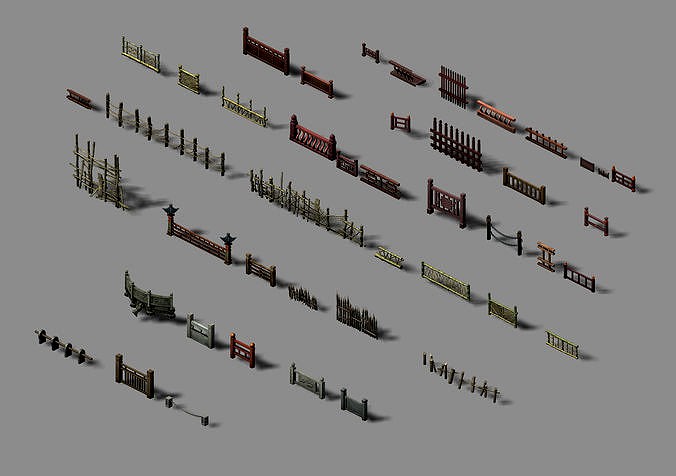 Game Building Decoration - Fence 01