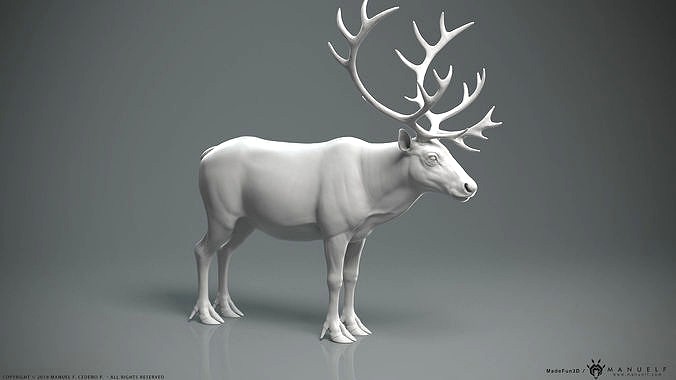 Reindeer Caribou - Highpoly Sculpture