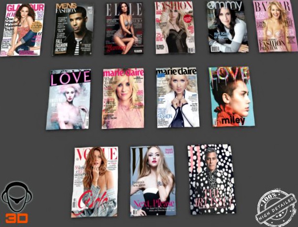 Magazines Collection 3D Model