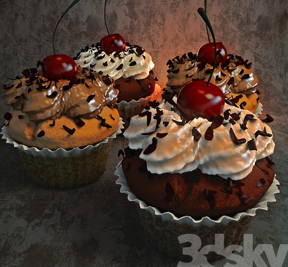 Cupcake with cherry