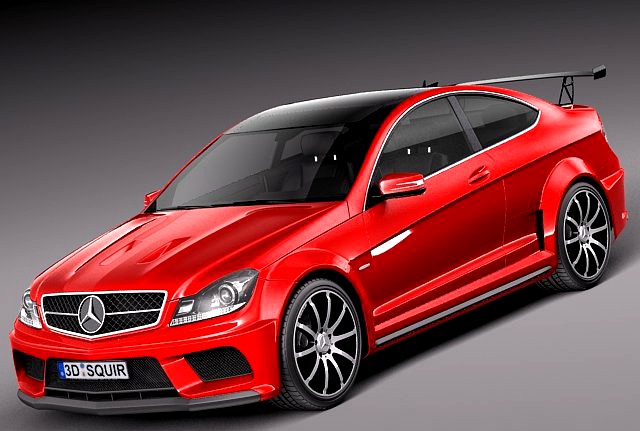 MercedesBenz C63 AMG Black 2013 3D Model