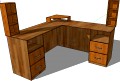Particleboard Corner Office Table 3D Model