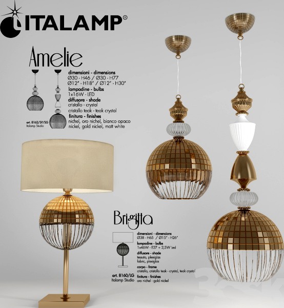 italamp brigitta 8160 lg, amelie 8162 sp sg