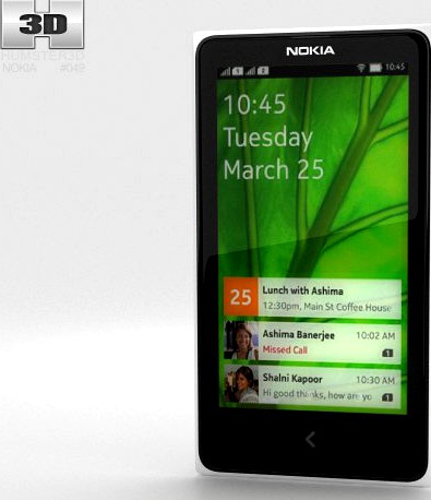 Nokia X White 3D Model
