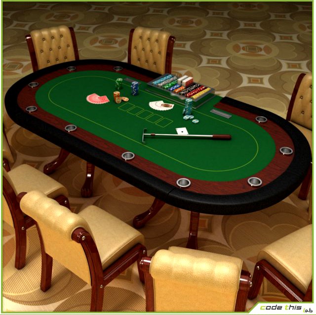 Table Casino Texas Holdem Poker 3D Model