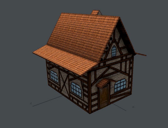 Medieval house 2 - low poly